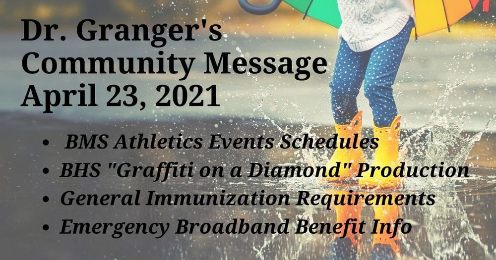 Dr. Granger's Community Message April 23, 2021