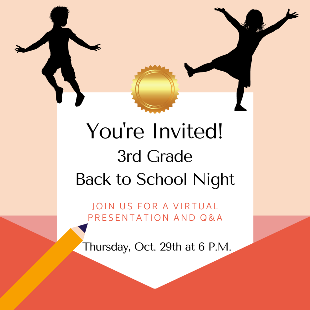 invitation to 3rd grade virtual back to school night