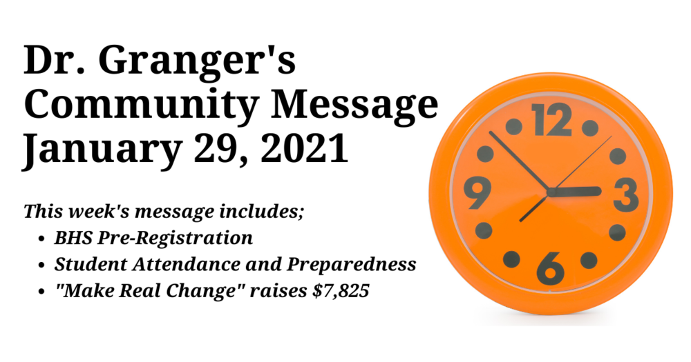 Superintendent's Message January 29, 2021