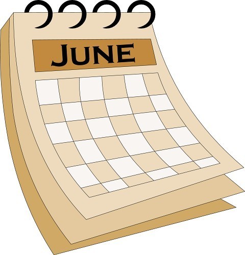 Month of June Calendar Clipart 