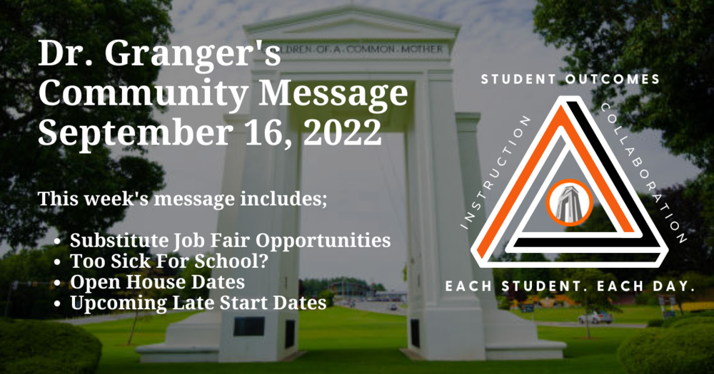 community message Sept 16th