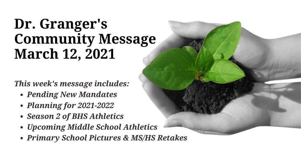 Superintendent's Message March 12, 2021