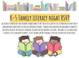 K-5 Family Literacy Night on March 13