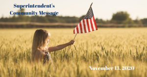 Superintendent's Message November 13, 2020