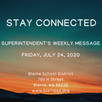 Superintendent's Message July 24, 2020
