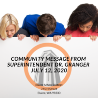 Superintendent's Message July 12, 2020