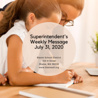 Superintendent's Message July 31, 2020