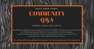 Community Q & A Thursday, Jan. 14, 2021