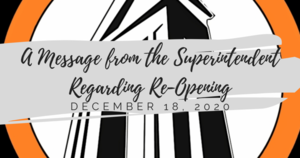 Superintendent's Message Regarding Re-Opening