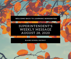 Superintendent's Message August 28, 2020