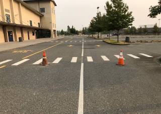 Restricted Lane in Central Parking Lot